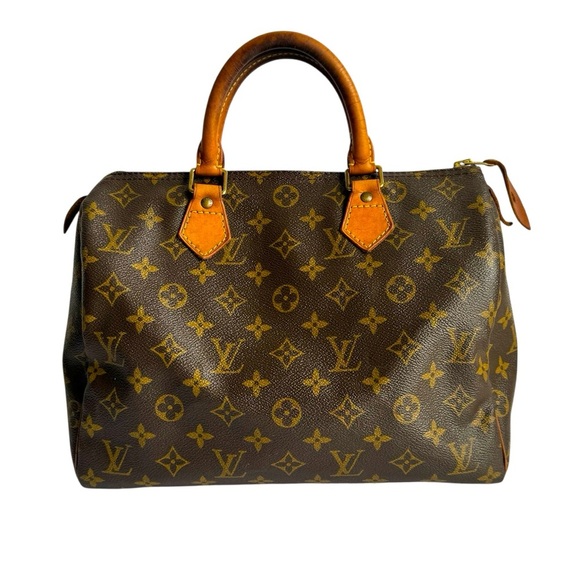 Louis Vuitton Speedy 30 Bag Vintage LV Monogram Canvas Top Handle Soft Purse - Picture 3 of 17